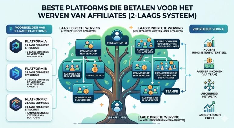 Beste platforms die betalen voor het werven van affiliates (2-laags systeem)